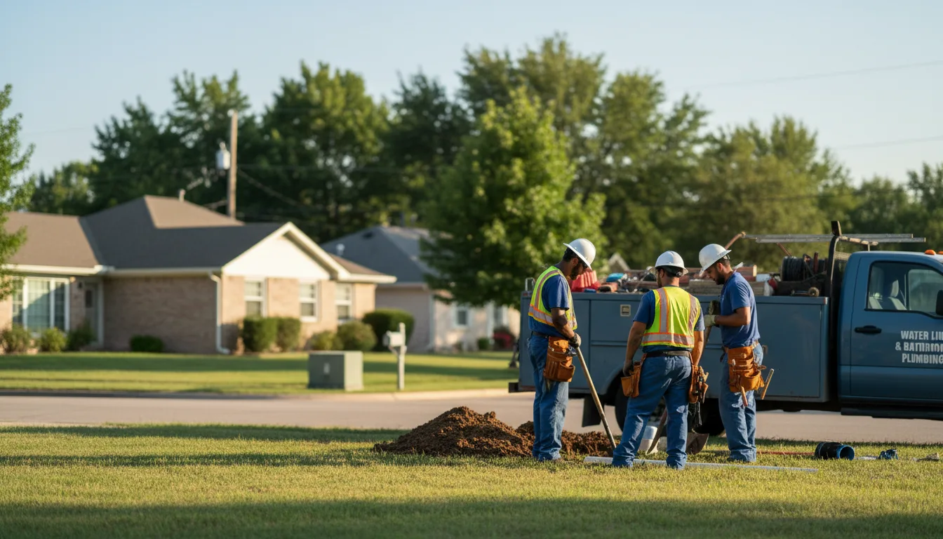 Residential water line and bathroom plumbing service in Woodbury, GA